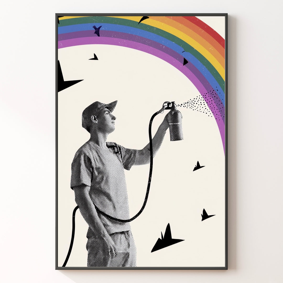 Spray Painted Rainbow Print