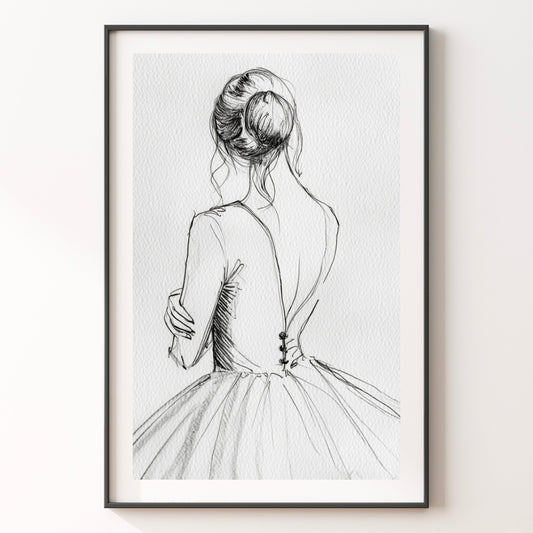 Ballerina Sketch No1 Print