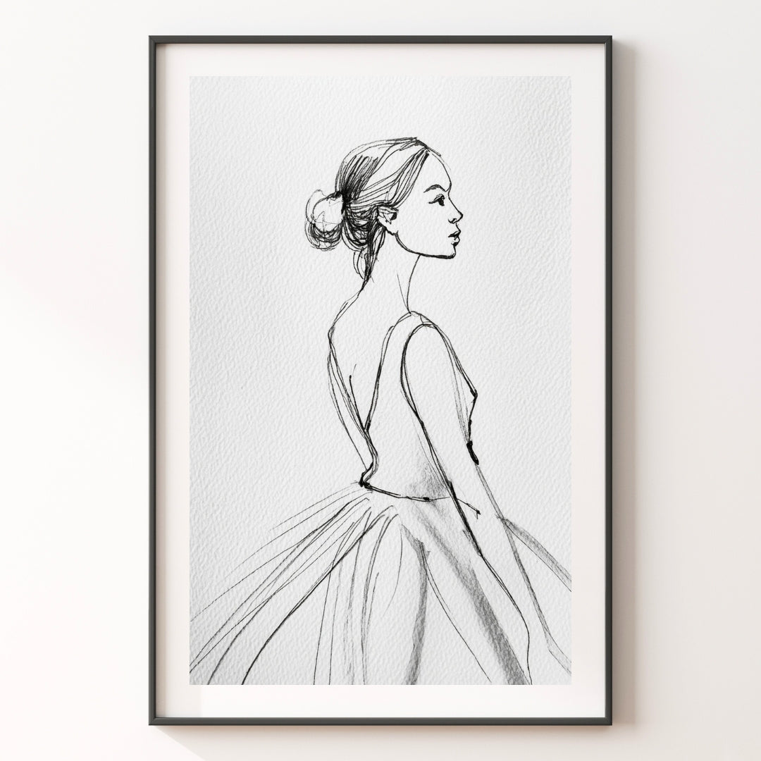 Ballerina Sketch No2 Print