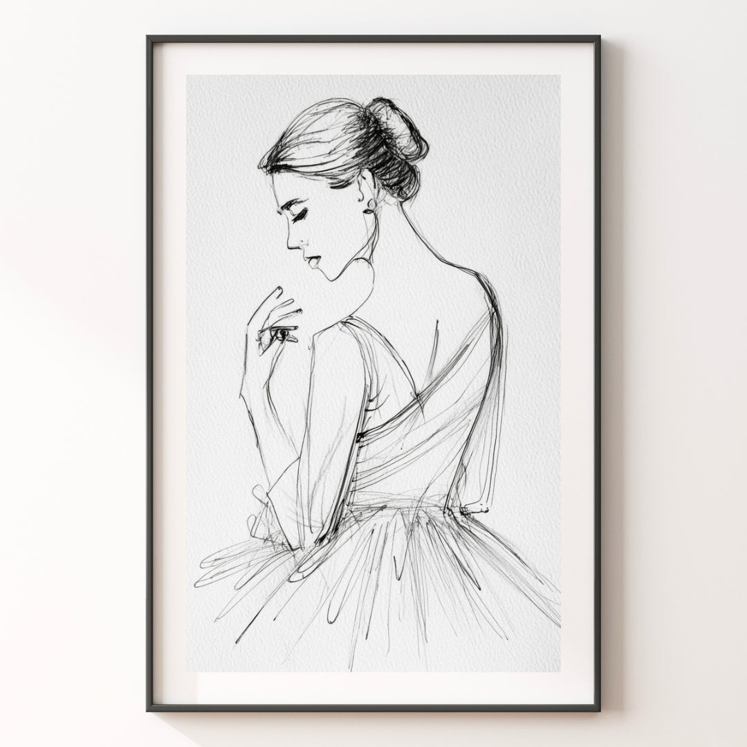 Ballerina Sketch No3 Print